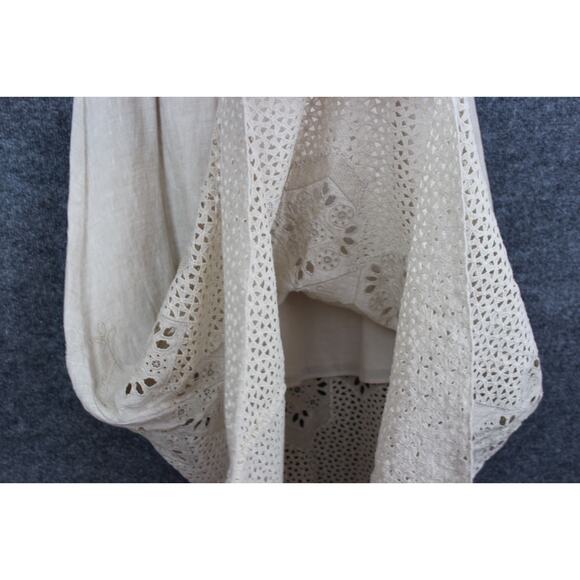 Chico's Linen Eyelet Skirt Women's 0 Sz 4-6 Cream Embroidered - Picture 7 of 14